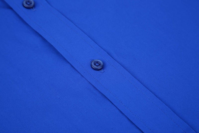 Alex Vando Mens Dress Shirts Regular Fit Long Sleeve Stretch Business Dress Shirts for Men,Royal,Large - Image 4